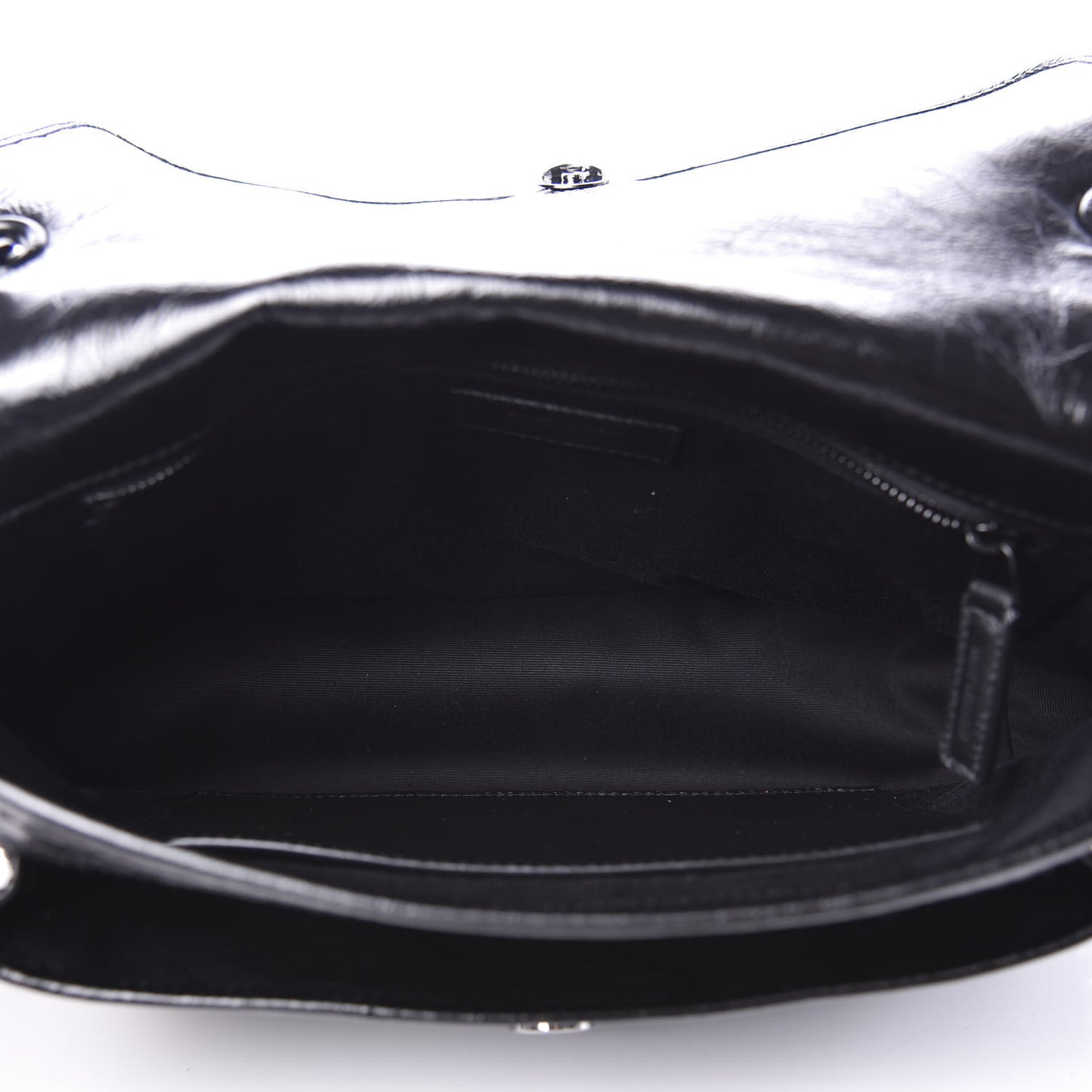 Crinkled Calfskin Matelasse Monogram Medium Niki Chain Satchel Black