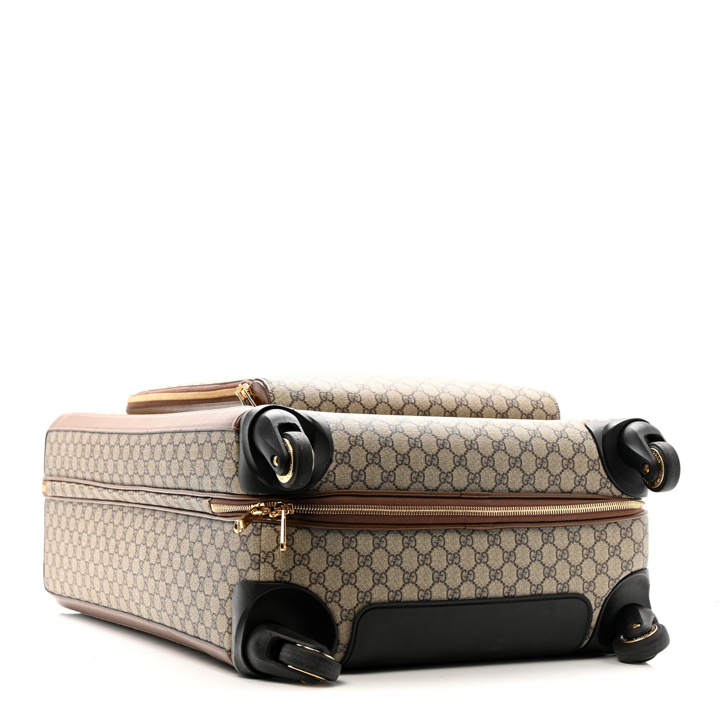 GG Supreme Monogram Azalea Calfskin Retro Interlocking G Carry On Trolley Beige Ebony Brown Sugar