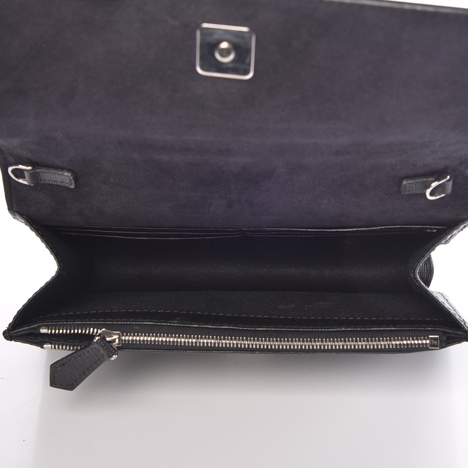 Fendi Vitello Elite Mink Fur Studded Karlito Tube Wallet on Chain Black 5 of 14