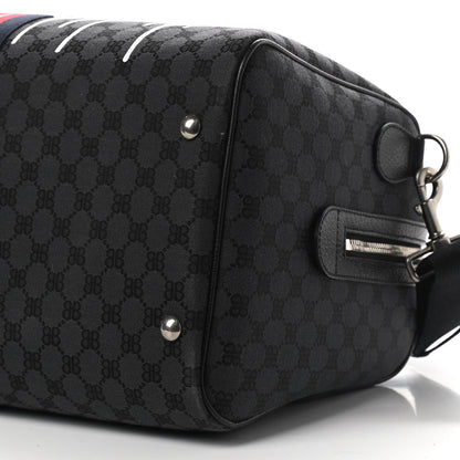 Gucci X BALENCIAGA BB Monogram Web Graffiti Medium Ophidia Carry-On Duffle Bag Black 9 of 9