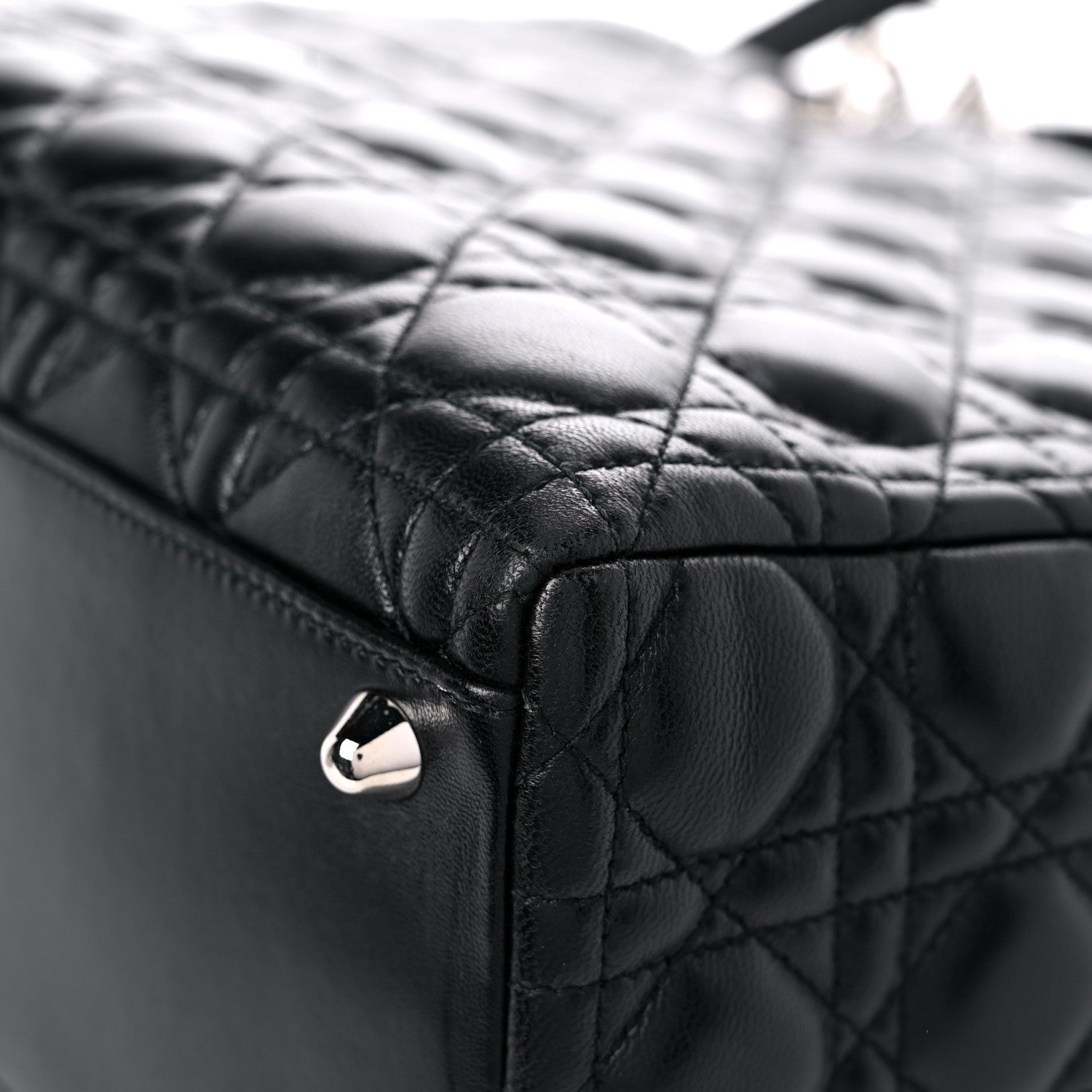 Christian Dior Lambskin Cannage Large Lady Dior Black 8 of 21