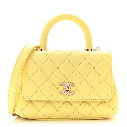 Chanel Caviar Quilted Extra Mini Coco Handle Flap Light Yellow 1 of 10