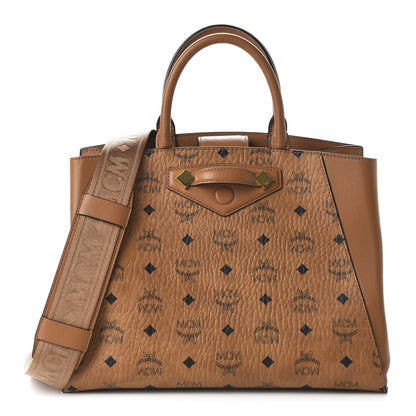 MCM Visetos Small Essential Tote Cognac 1 of 9