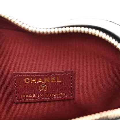 Chanel Lambskin Quilted CC In Love Heart Clutch With Chain Black 6 of 10