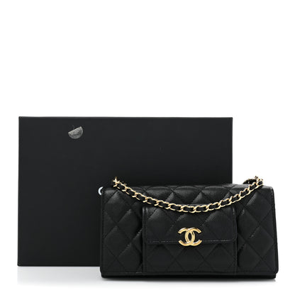 Chanel Caviar Quilted Pocket Twins Wallet On Chain WOC Black 17 of 17