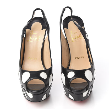 Christian Louboutin Shiny Nappa Patent Bubble Up 150 Pumps 35.5 Black White 5 of 9