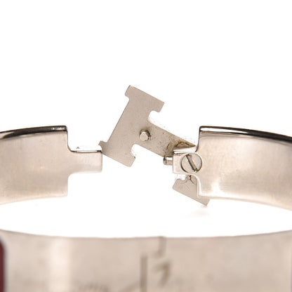 Hermes Enamel Narrow Clic Clac H Bracelet PM Burgundy 4 of 4