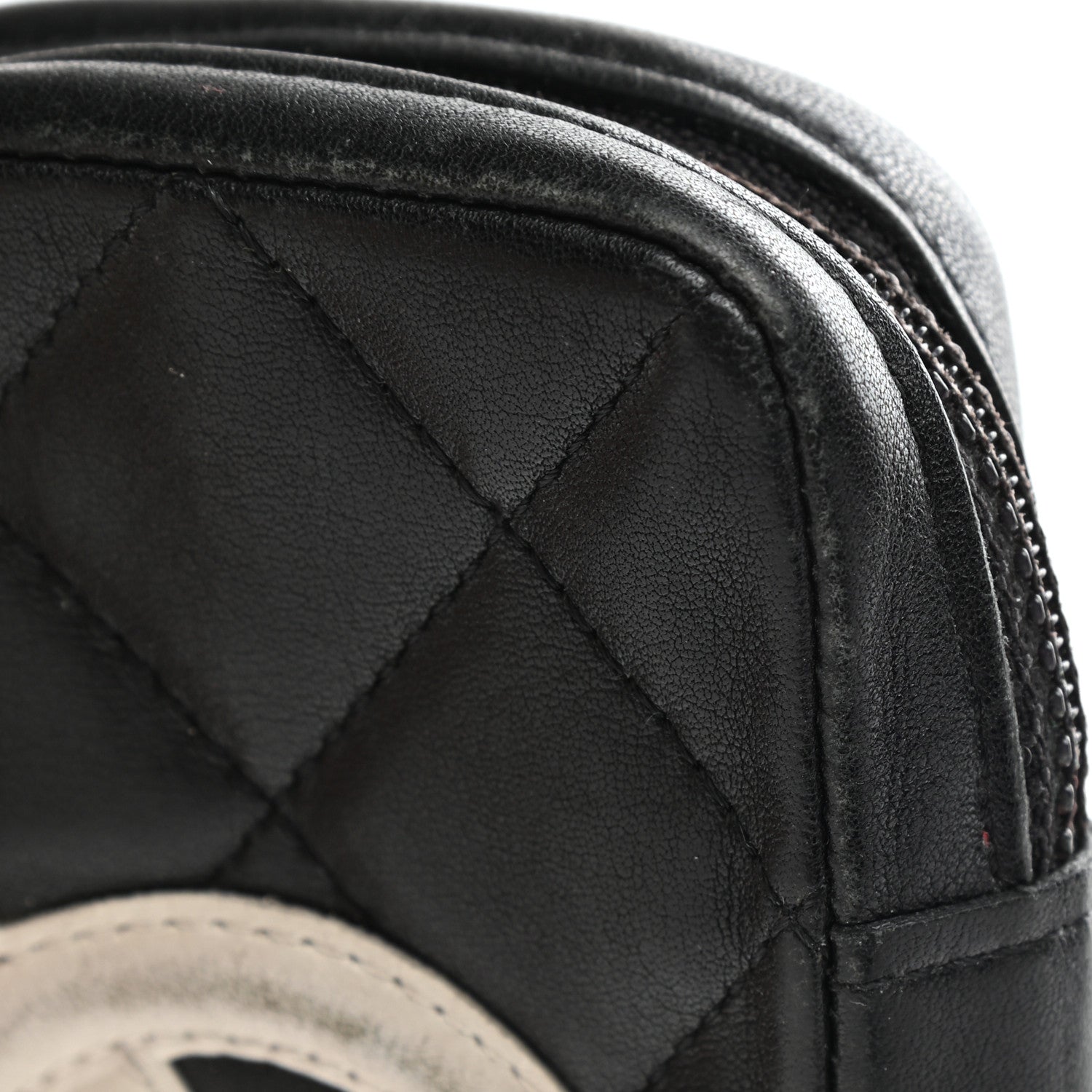 Chanel Calfskin Quilted Cambon Zip Around Cosmetic Pouch Black 14 of 14