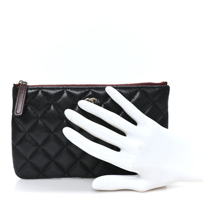 Chanel Caviar Quilted Small Zipped Pouch Black 2 of 7