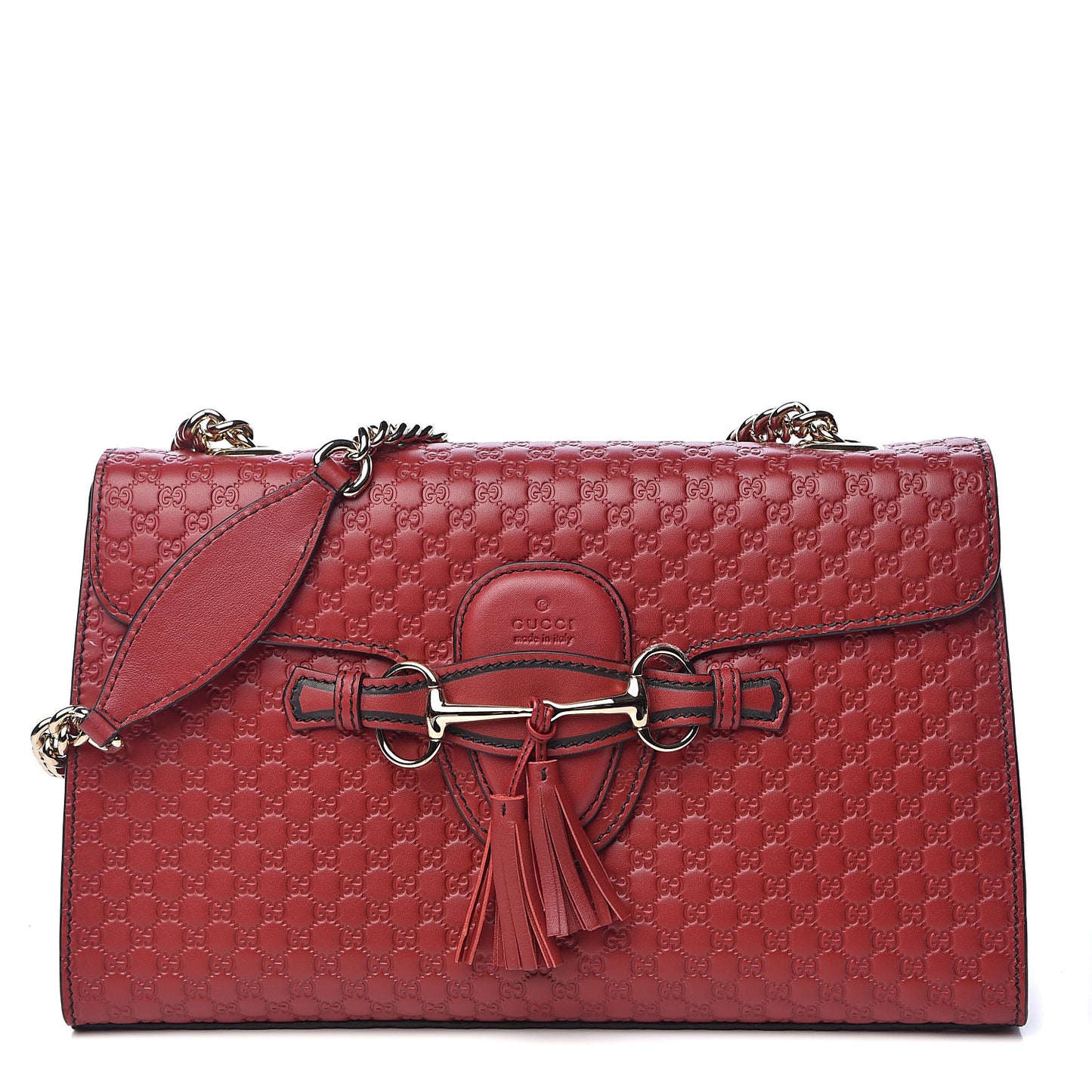 Microguccissima Medium Emily Chain Shoulder Bag Red