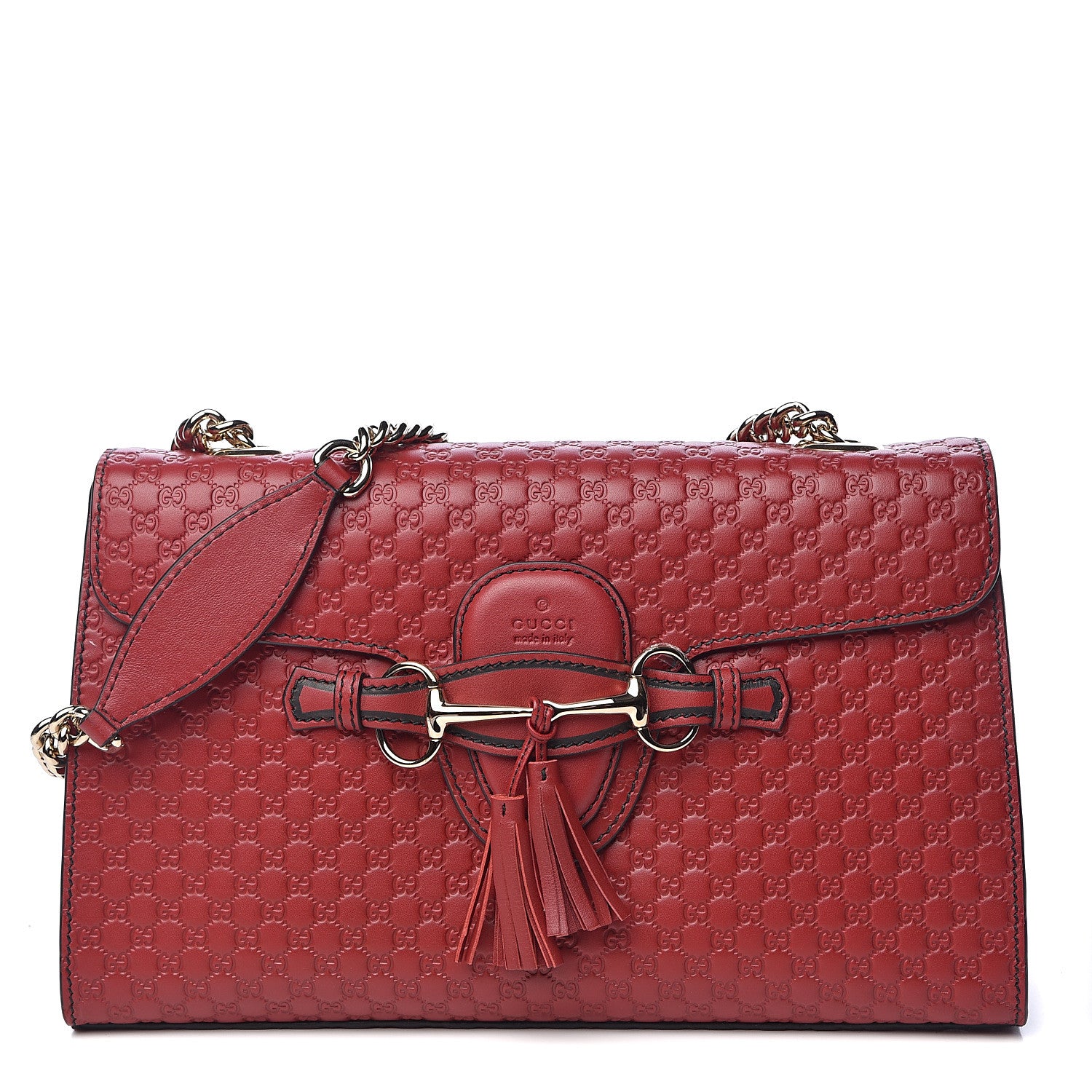 Gucci Microguccissima Medium Emily Chain Shoulder Bag Red 1 of 10