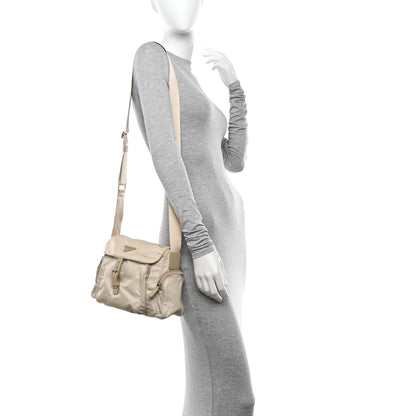 Prada Tessuto Nylon Saffiano Small Vela Messenger Deserto 2 of 11