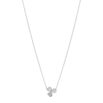 Tiffany Platinum Diamond .17ctw Small Paper Flowers Pendant Necklace 1 of 5