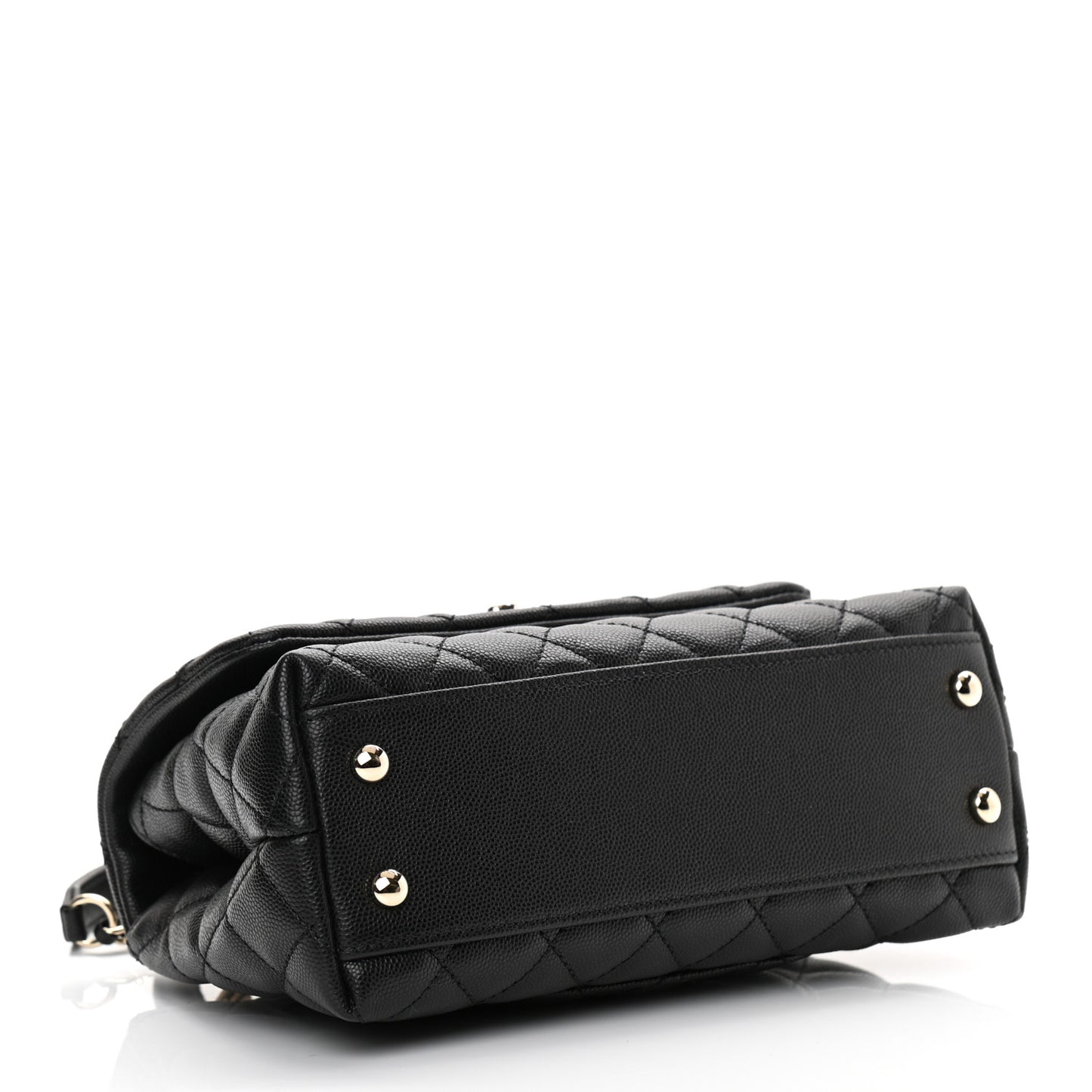 Caviar Quilted Mini Coco Handle Flap Black