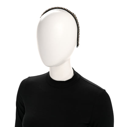 Chanel Metal Lambskin CC Turnlock Chain Headband Gold Black 2 of 5