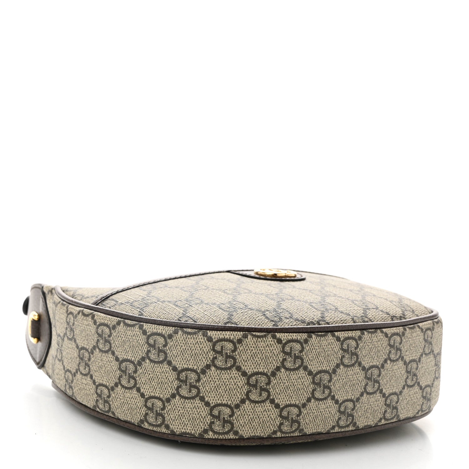 Gucci GG Supreme Monogram Textured Dollar Calfskin Small Ophidia Shoulder Bag Beige Ebony New Acero 4 of 10