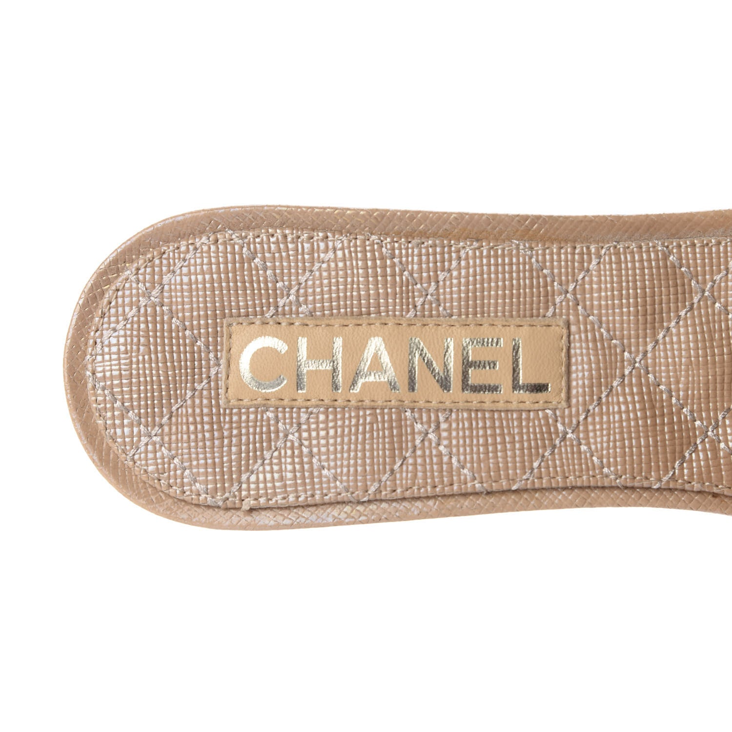 Chanel Calfskin Pearl Flat Sandals 40 Beige 8 of 12