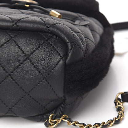 Chanel Lambskin Shearling Quilted CC Backpack Black 8 of 9