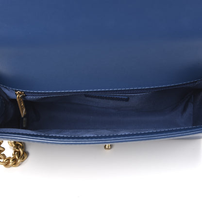 Chanel Calfskin Quilted New Medium Boy Top Handle Flap Blue 4 of 9
