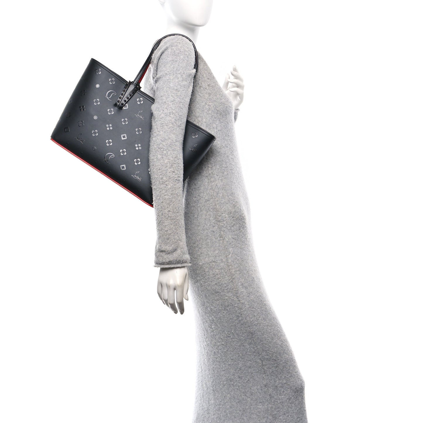Calfskin Loubinthesky East West Cabata Tote Black