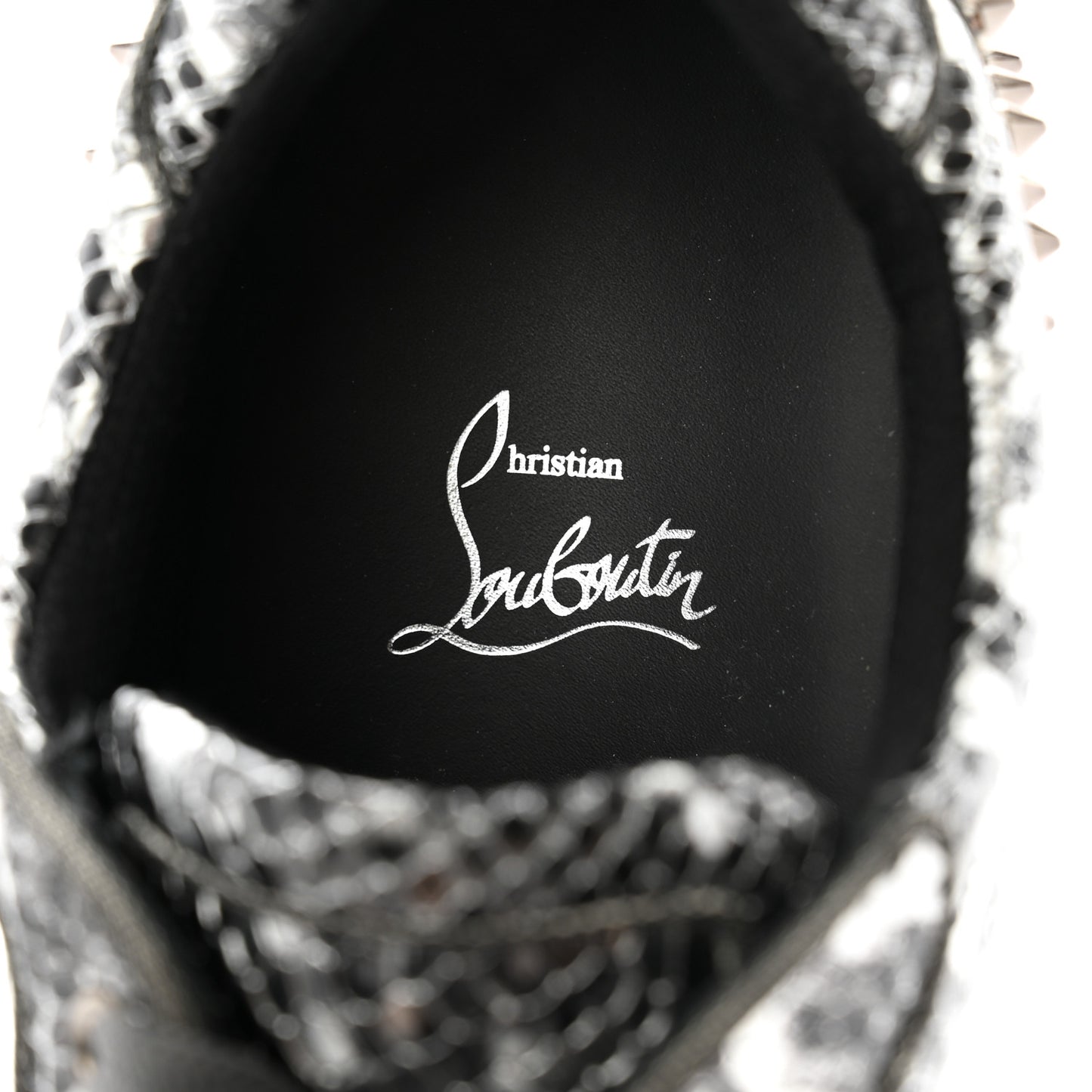 Calfskin Snake-Effect Seavaste Flat Sneakers 42 Silver