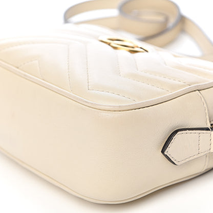 Gucci Calfskin Matelasse Mini GG Marmont Chain Shoulder Bag White 10 of 13