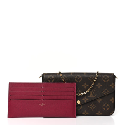 Louis Vuitton Monogram Pochette Felicie Chain Wallet Fuchsia 3 of 10