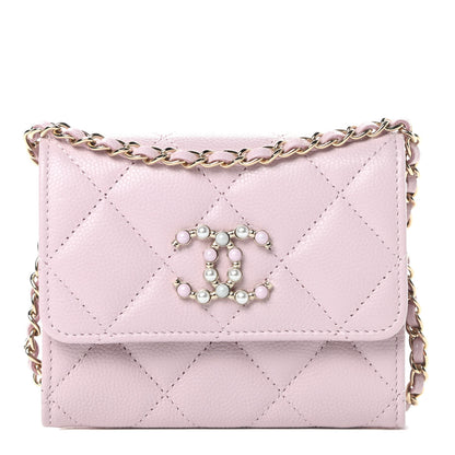 Chanel Caviar Quilted Coco Candy Card Holder On Chain Light Pink 1 of 12