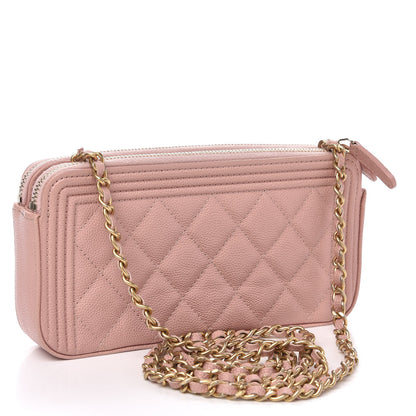Chanel Caviar Quilted Small Boy Clutch With Chain Pink 2 of 12