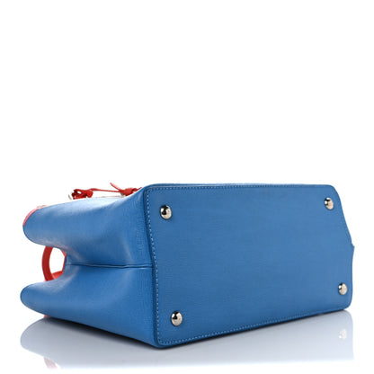 Fendi Vitello Elite Monster Petite 2Jours Tote Blue Royal Papavero Multicolor 4 of 9