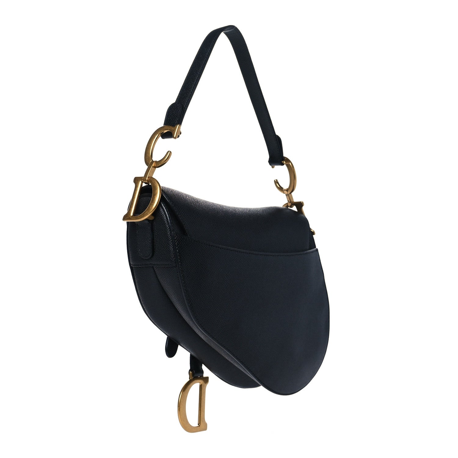 Christian Dior Grained Calfskin Saddle Bag Black 3 of 11