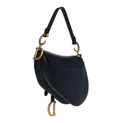 Christian Dior Grained Calfskin Saddle Bag Black 3 of 11