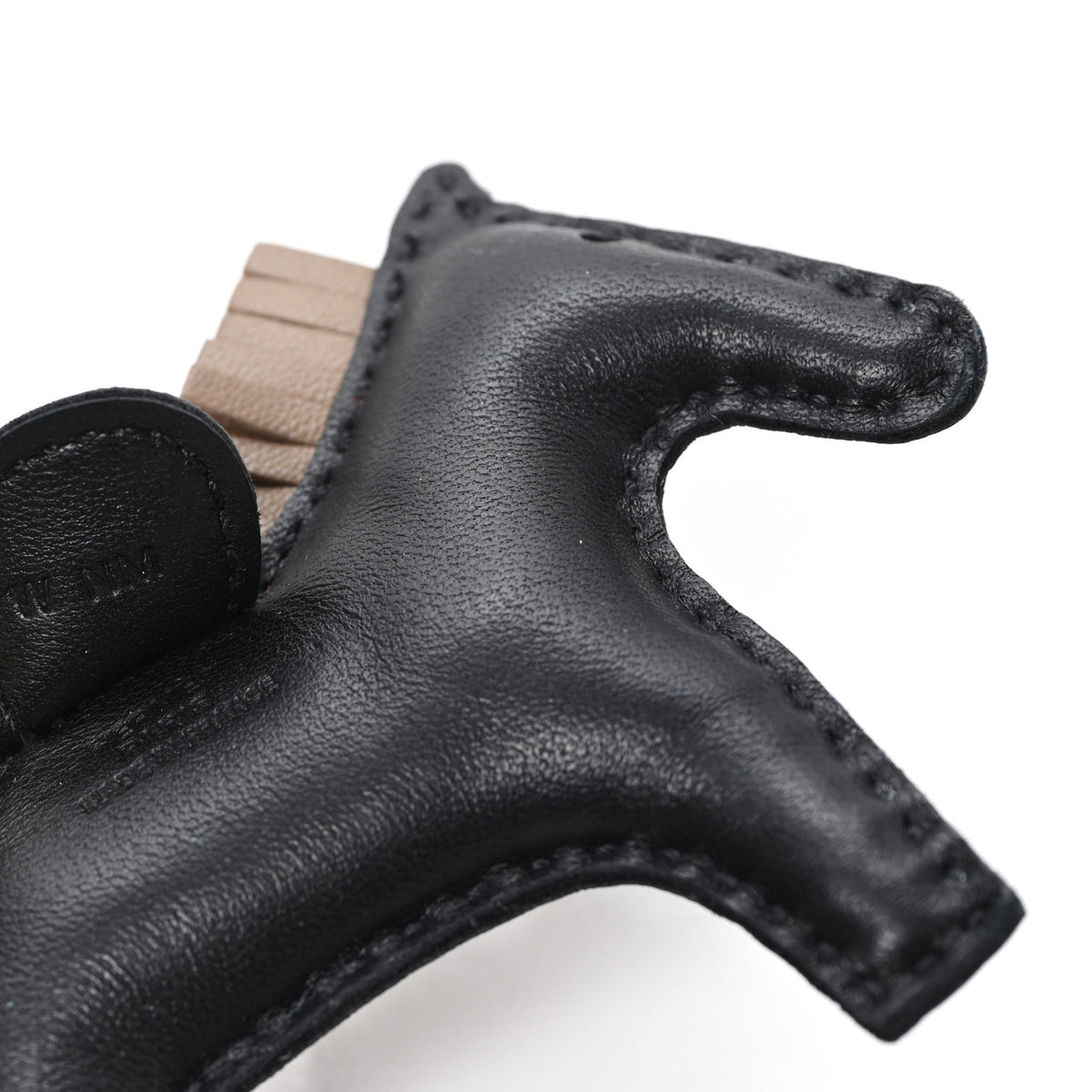 Hermes Milo Lambskin Grigri Rodeo Horse Bag Charm PM Black Etoupe 3 of 3