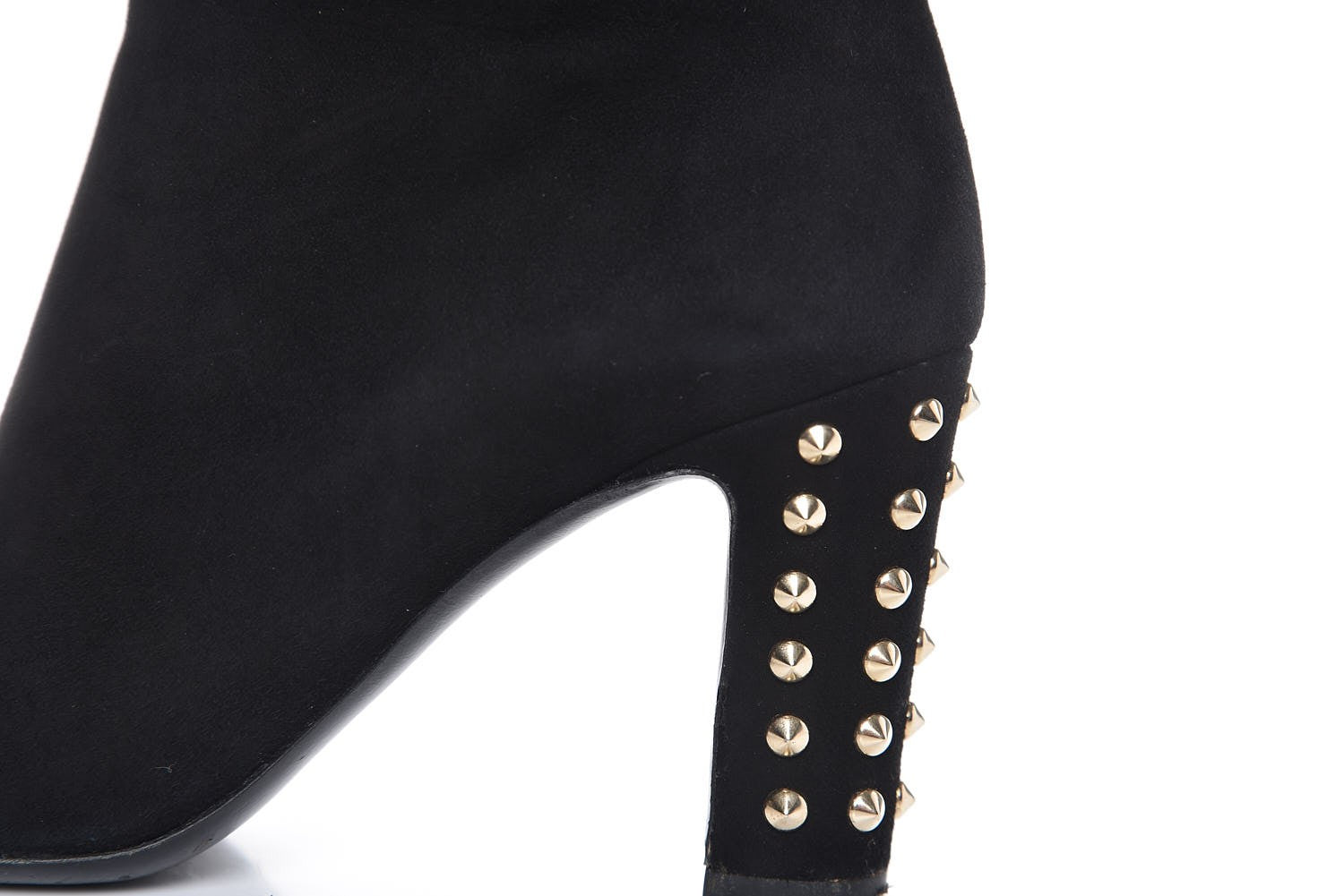 Gucci Suede Studded Melville Heel Ankle Booties 36 Black 9 of 14