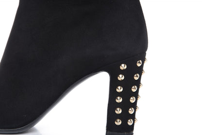 Gucci Suede Studded Melville Heel Ankle Booties 36 Black 9 of 14