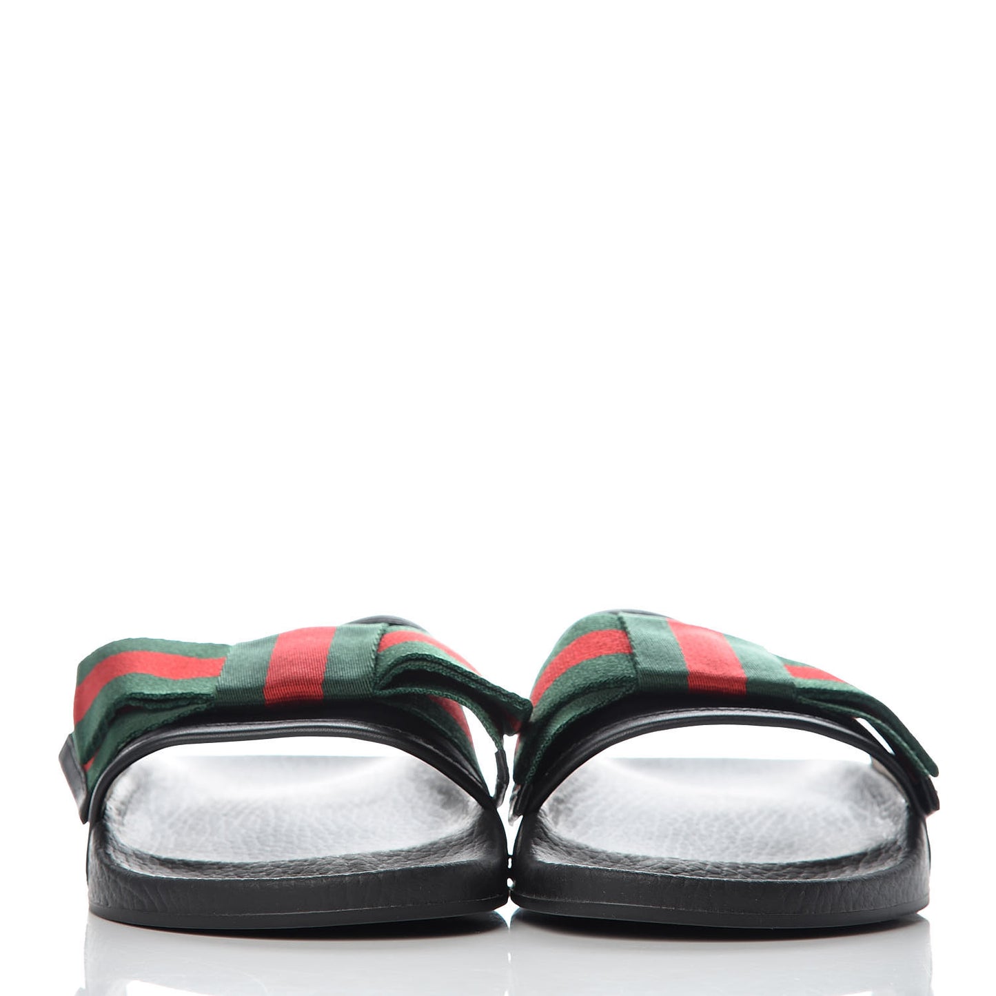 Satin Web Bow Slide Sandals 38 Black