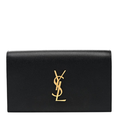 Saint Laurent Grain De Poudre Classic Monogram Kate Clutch Black 1 of 7
