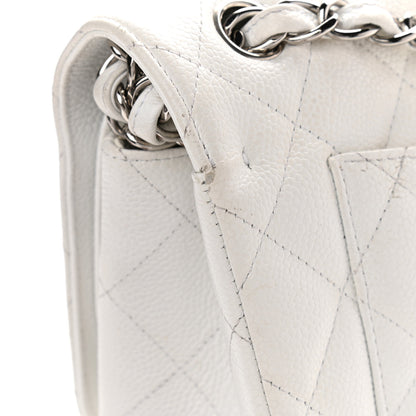 Chanel Caviar Quilted Jumbo Double Flap White 18 of 32
