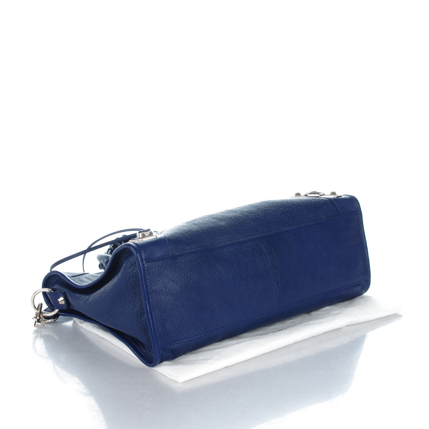 Chevre Metallic Silver Hardware Edge City Bleu Roi