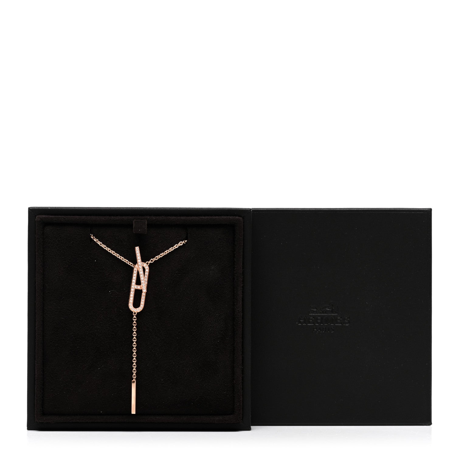 Hermes 18K Rose Gold Diamond PM Ever Chaine D'Ancre Necklace ST 5 of 5