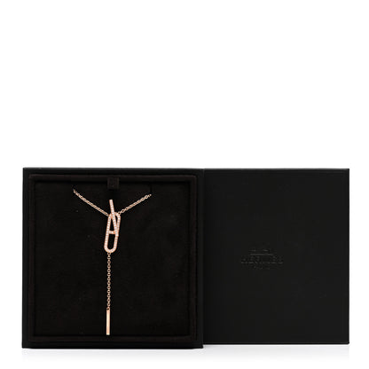 Hermes 18K Rose Gold Diamond PM Ever Chaine D'Ancre Necklace ST 5 of 5