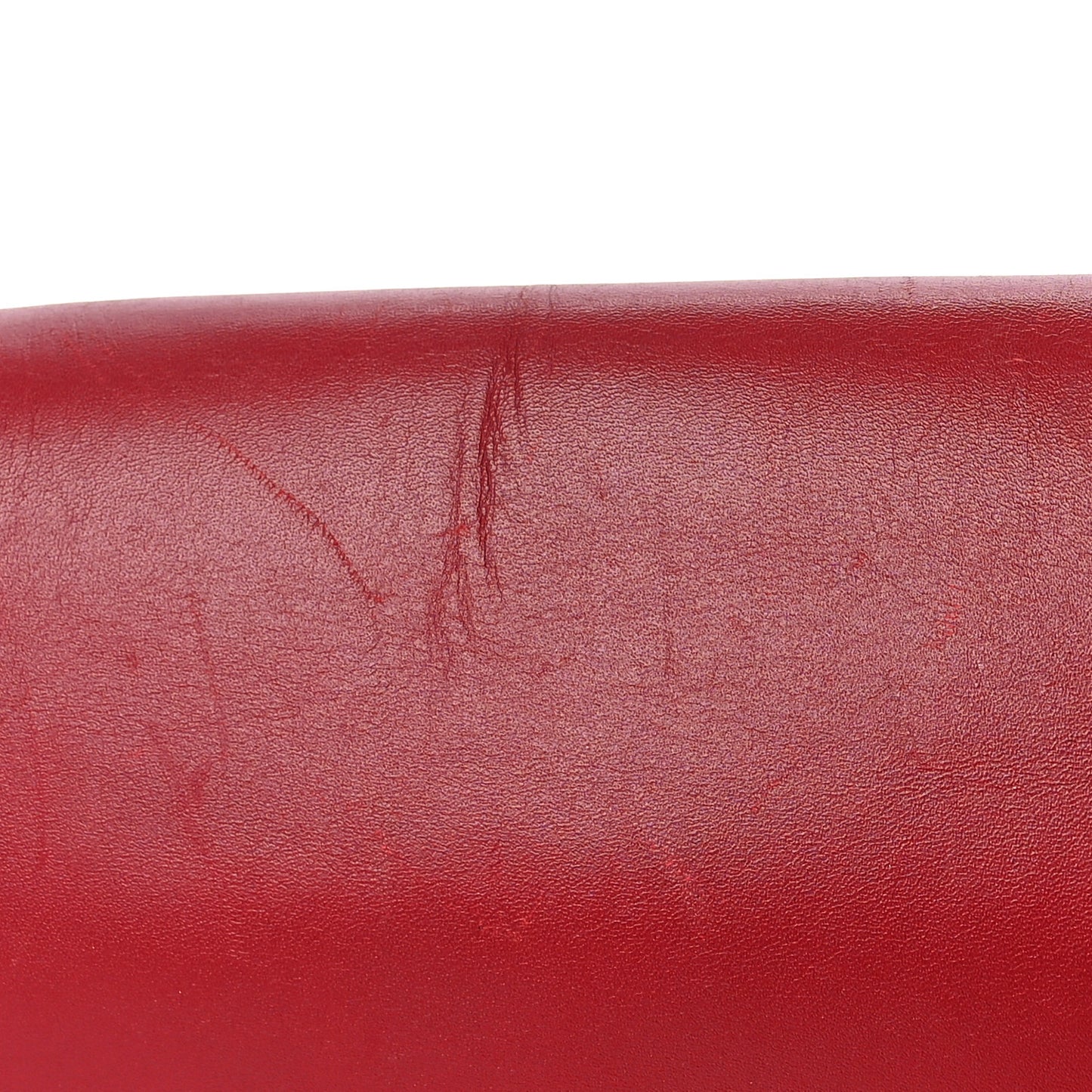 Calfskin J'Adior Chain Flap Bag Red