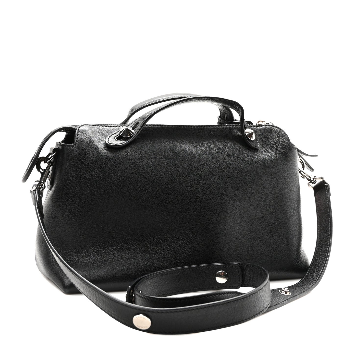 Vitello Dolce Mink Fur Pom Pom Medium By The Way Boston Bag Black Multicolor