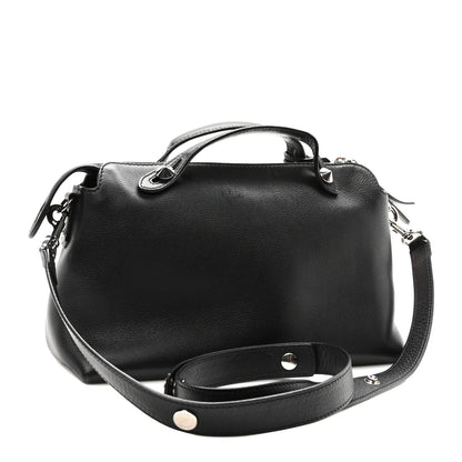Fendi Vitello Dolce Mink Fur Pom Pom Medium By The Way Boston Bag Black Multicolor 3 of 10