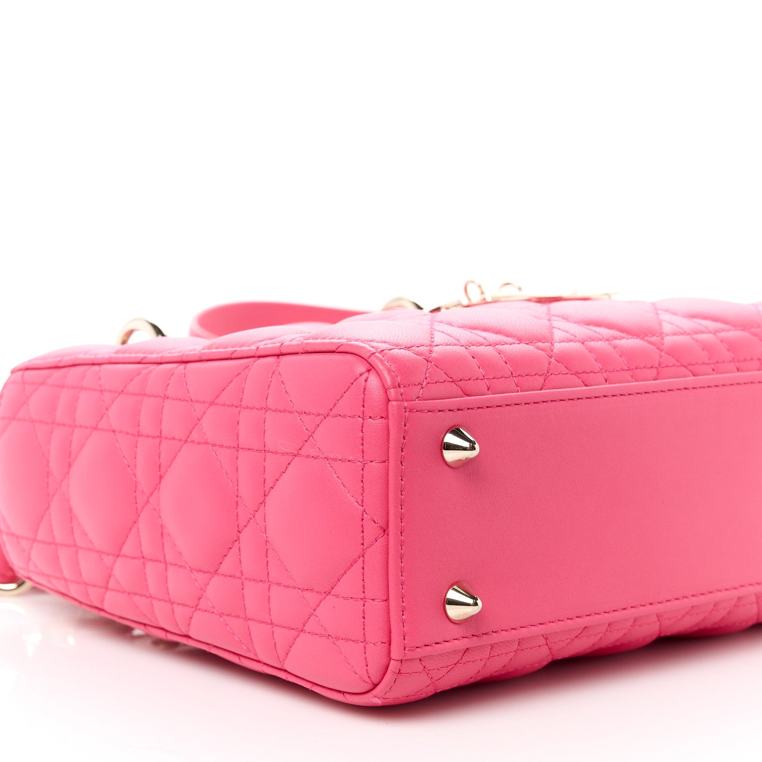 Christian Dior Lambskin Cannage Small My ABCDior Lady Dior Fraise 9 of 10