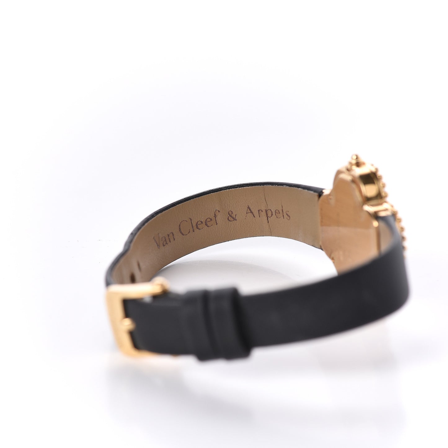 18K Yellow Gold Satin Onyx 26mm Alhambra Quartz Watch