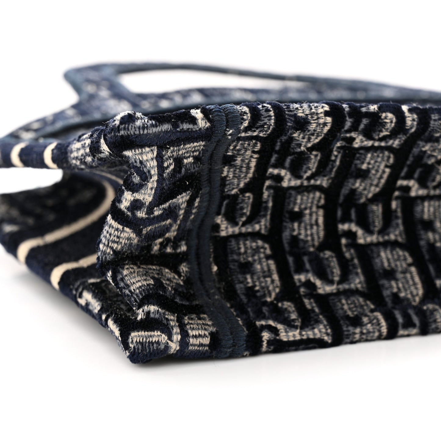 Velvet Oblique Mini Book Tote Blue