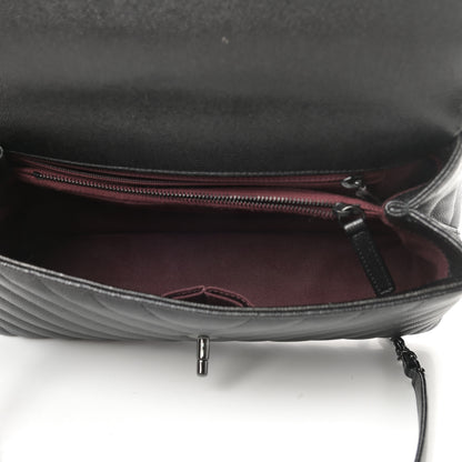 Chanel Caviar Chevron Quilted Small Coco Handle Flap So Black 5 of 13