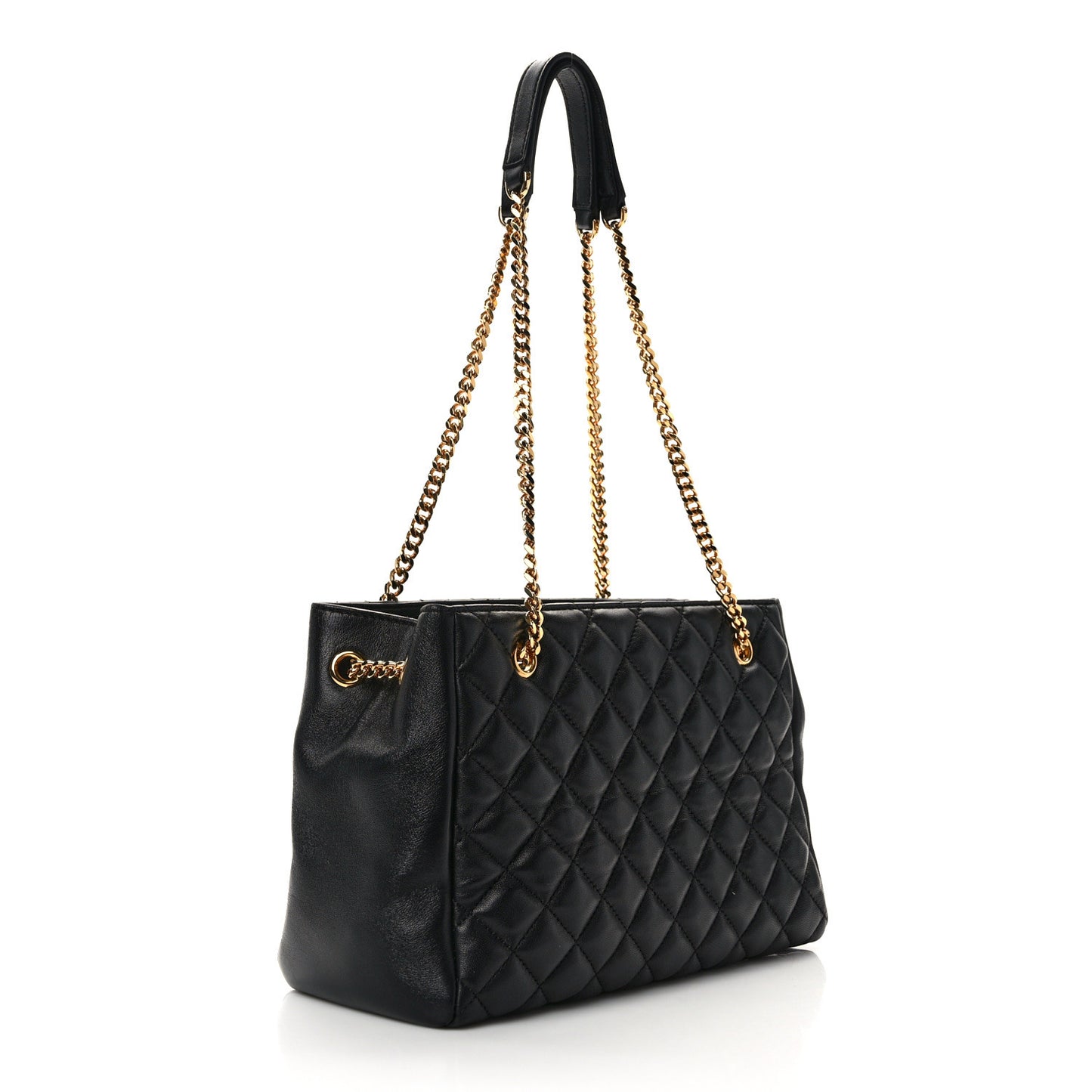 Nappa Quilted Medusa Chain Shoulder Bag Black