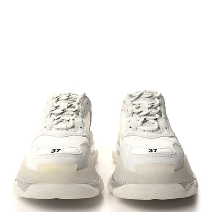 Balenciaga Fabric Mesh Clear Sole Womens Triple S Sneakers 37 White 2 of 8